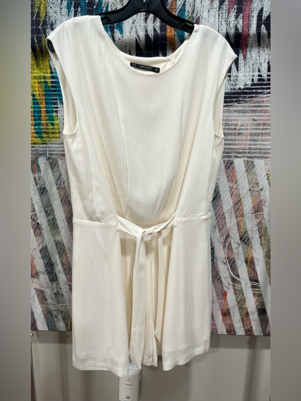 Zara Basic Cream Sleeveless Romper